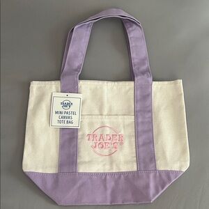 Trader Joe's Mini Tote with Lavender & Creams Accents